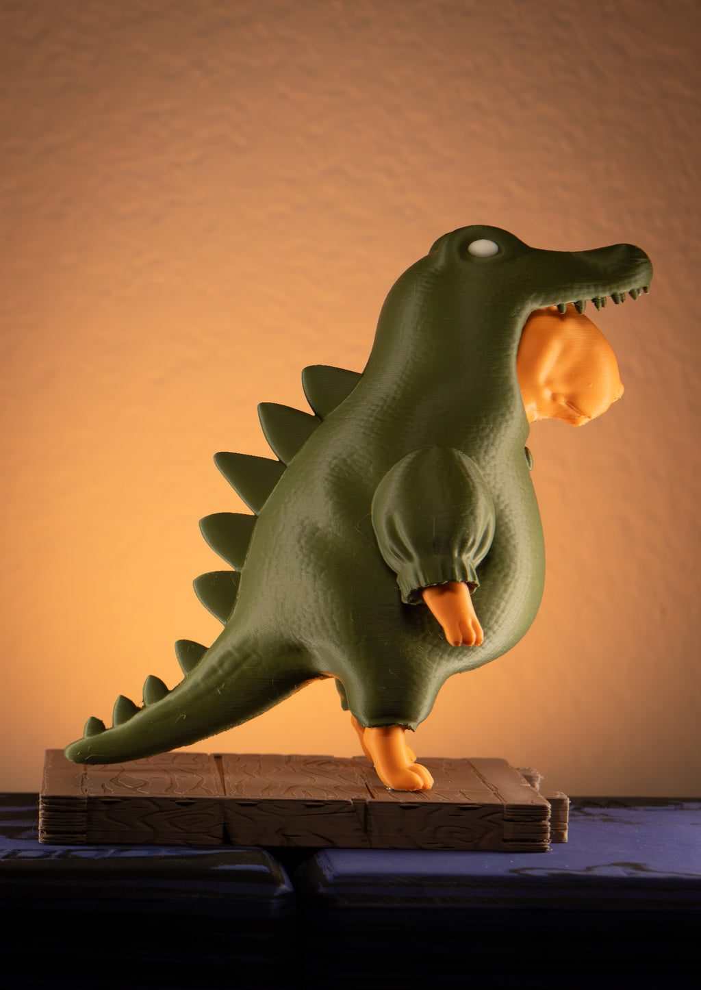 Bayou Bully | Bull Terrier in alligator costume — 3D-printed Bull Terrier art collectible