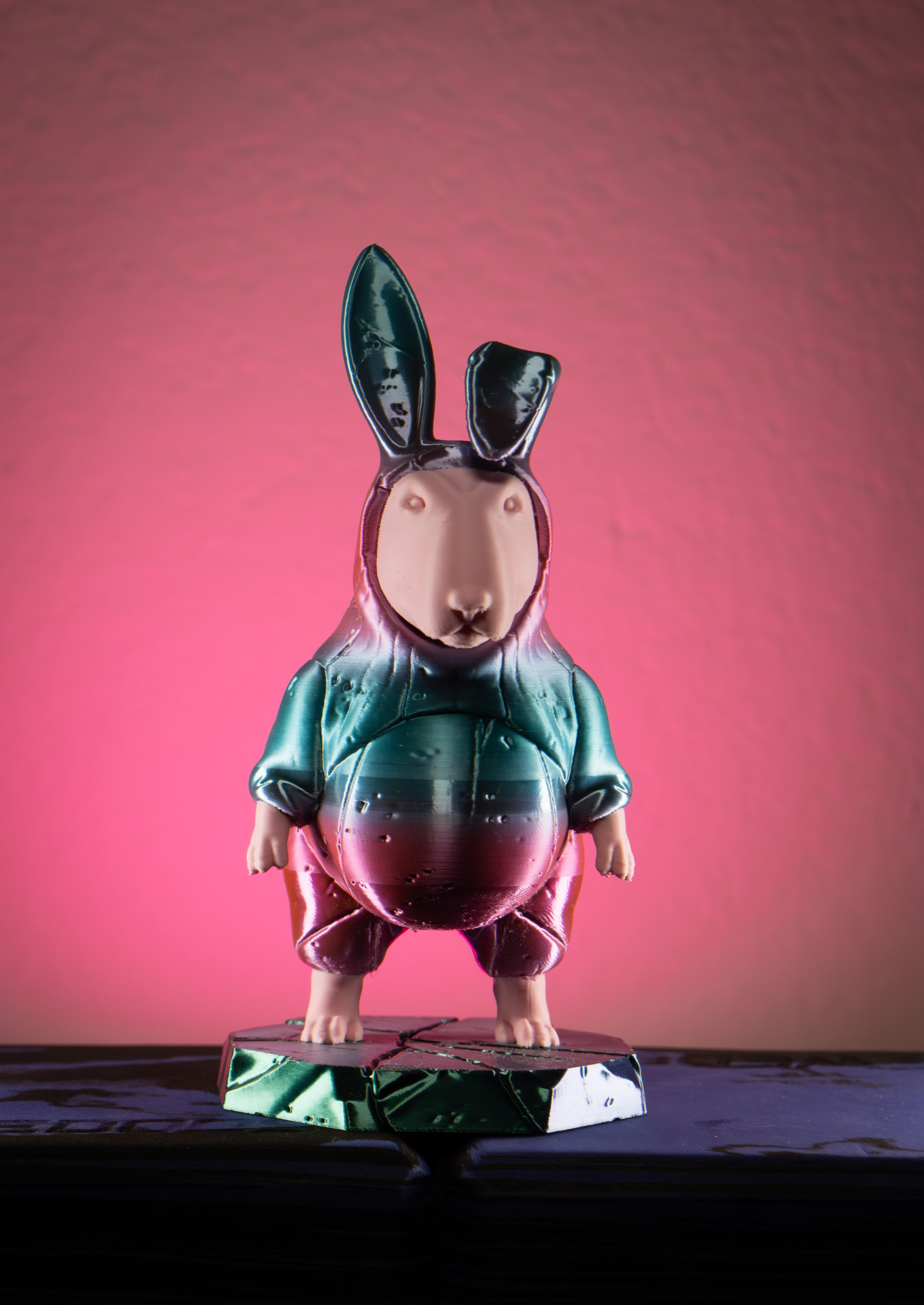 Egg-Head Easter Edition | Bull Terrier in Easter bunny ears — limited edition 3D art collectible