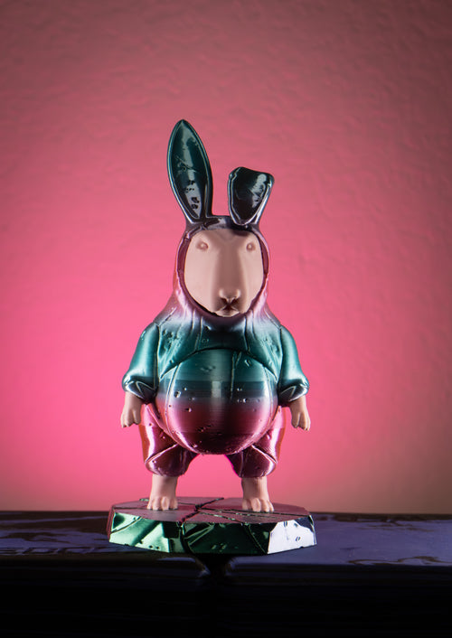 Egg-Head Easter Edition | Bull Terrier in Easter bunny ears — limited edition 3D art collectible