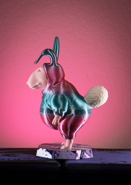 Egg-Head Easter Edition | Bull Terrier in Easter bunny ears — limited edition 3D art collectible