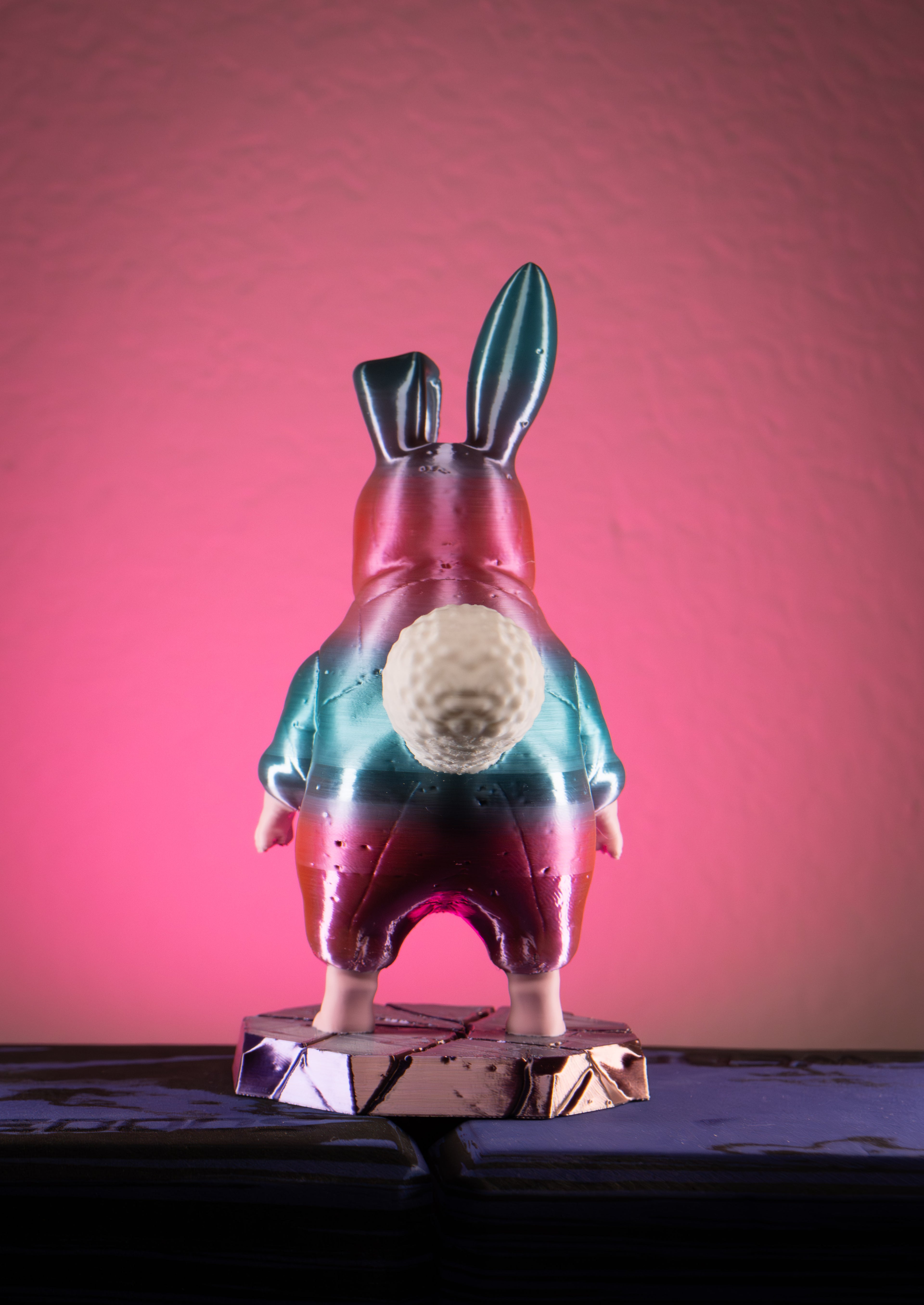 Egg-Head Easter Edition | Bull Terrier in Easter bunny ears — limited edition 3D art collectible