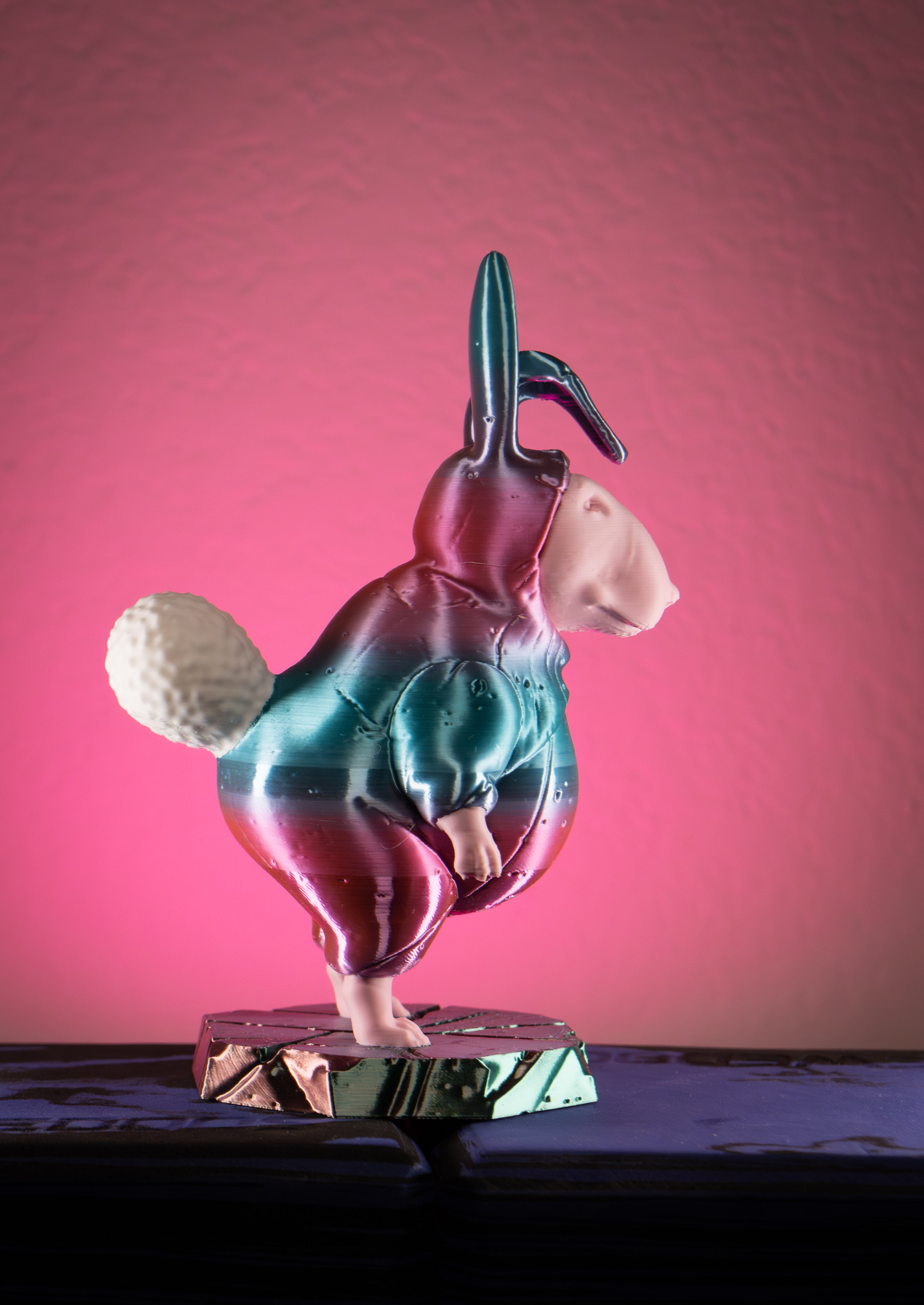 Egg-Head Easter Edition | Bull Terrier in Easter bunny ears — limited edition 3D art collectible