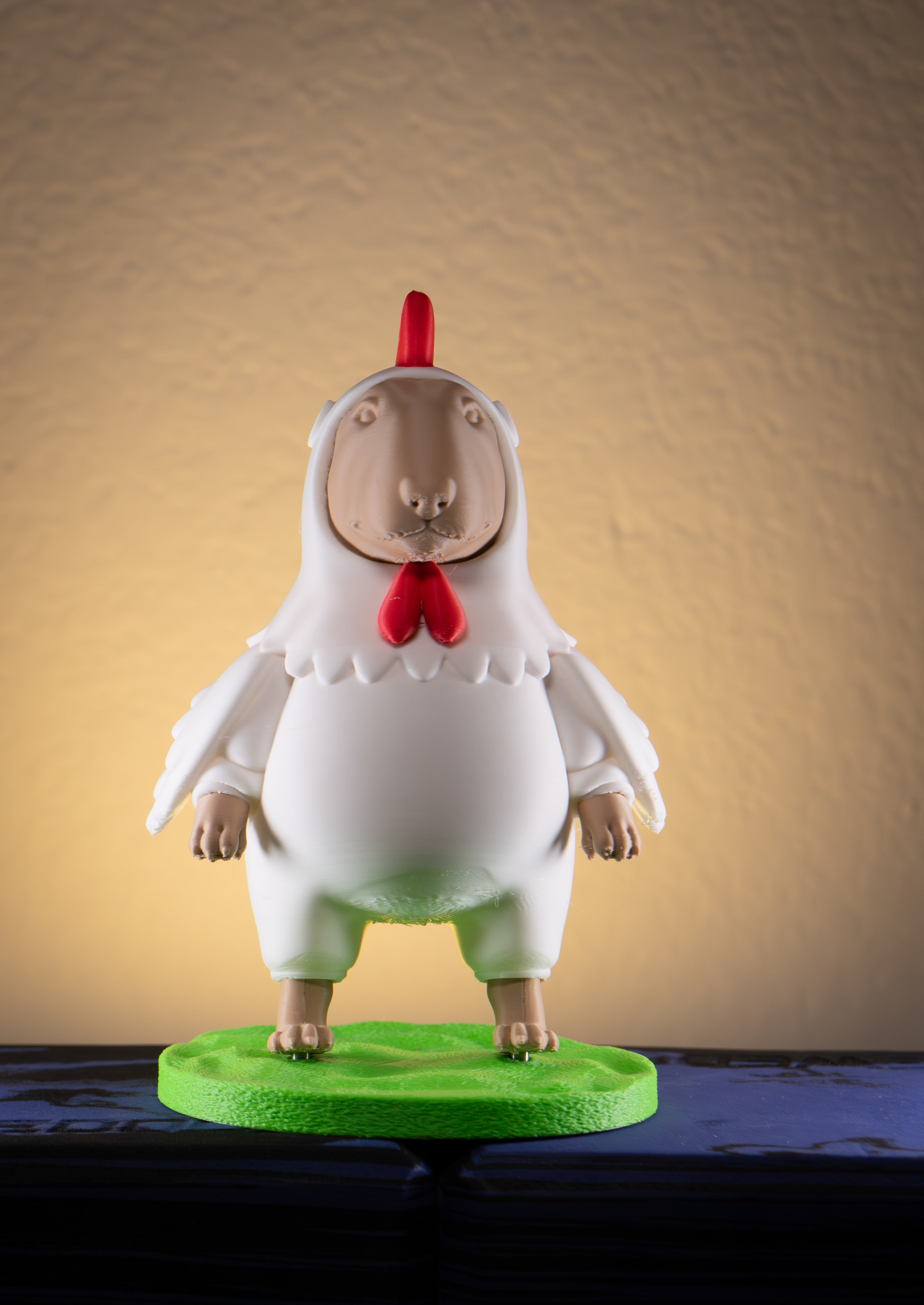 Ultimate Egg-Head | Bull Terrier in chicken costume — humorous 3D-printed Bull Terrier figurine
