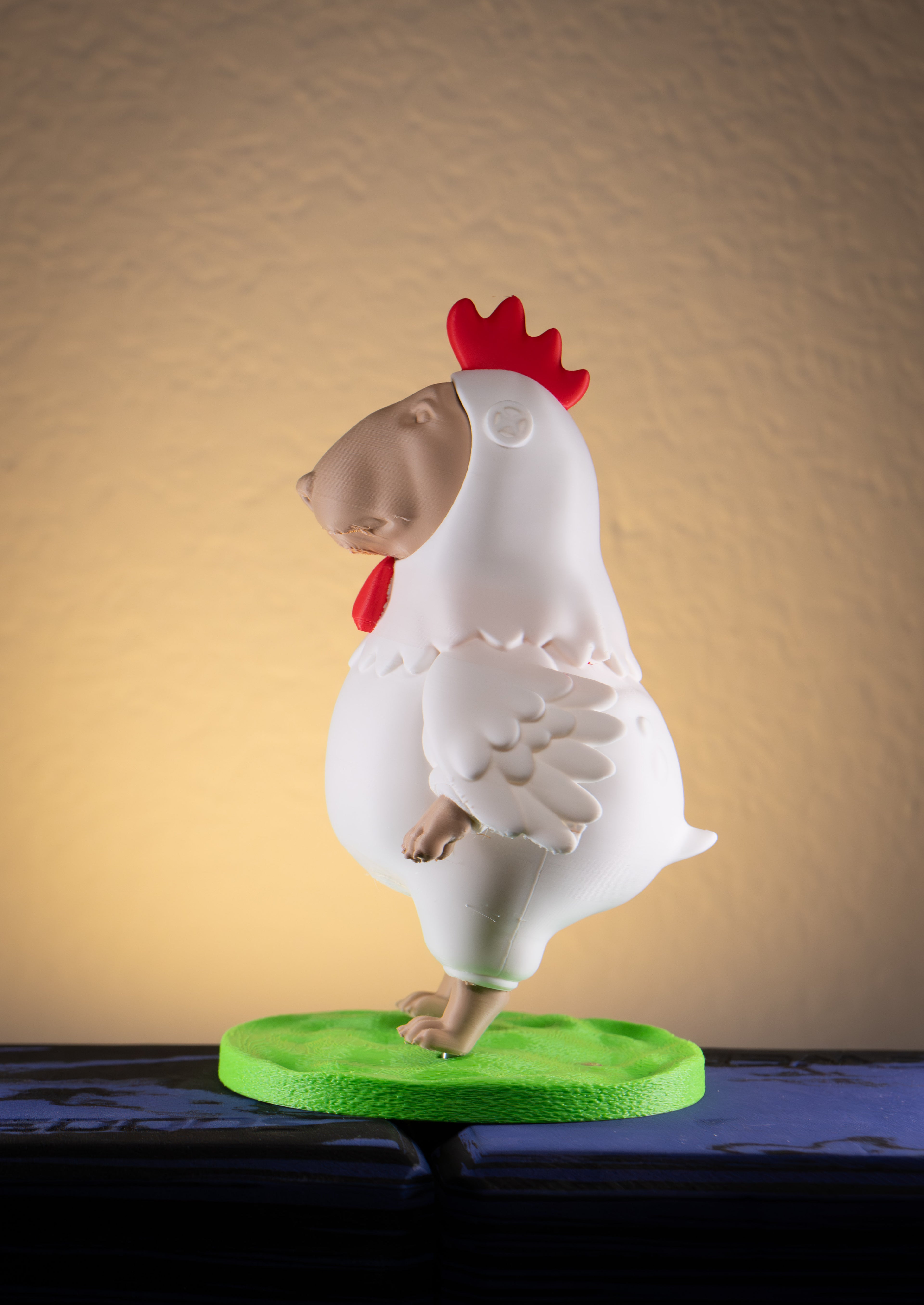Ultimate Egg-Head | Bull Terrier in chicken costume — humorous 3D-printed Bull Terrier figurine