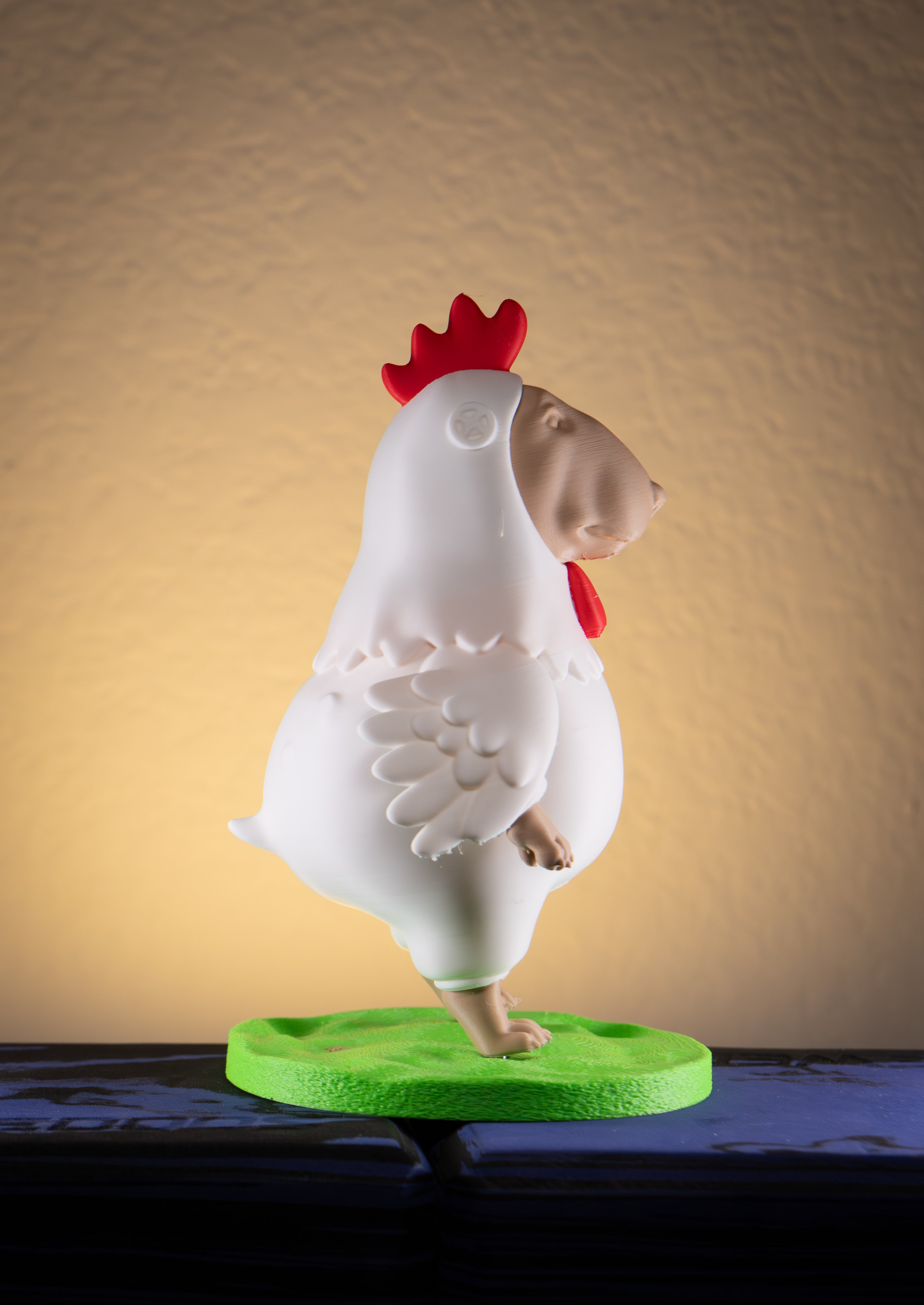 Ultimate Egg-Head | Bull Terrier in chicken costume — humorous 3D-printed Bull Terrier figurine