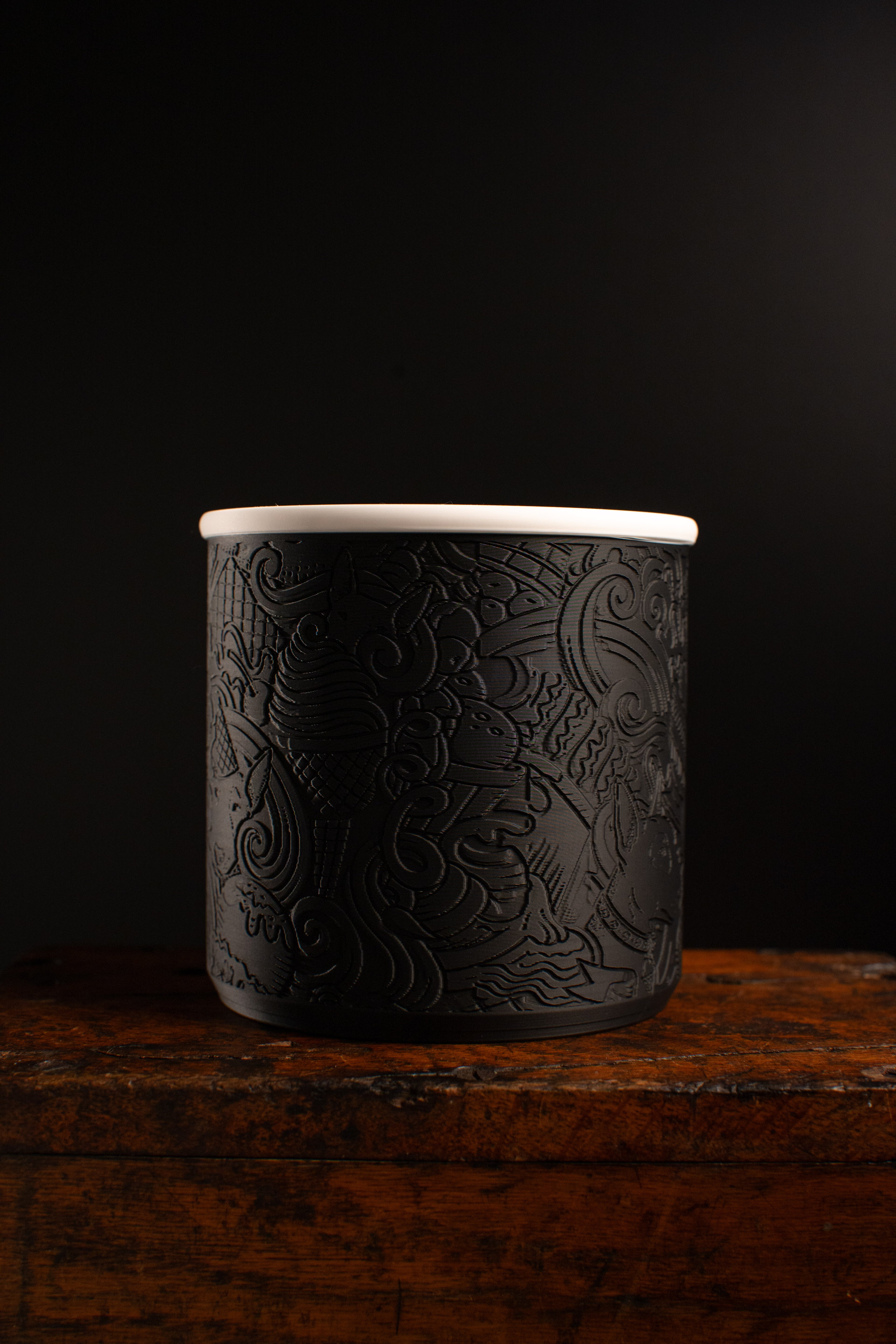 Sundae Dreamer | Bull Terrier 3D art in monochromatic black and white — collectible sculpture