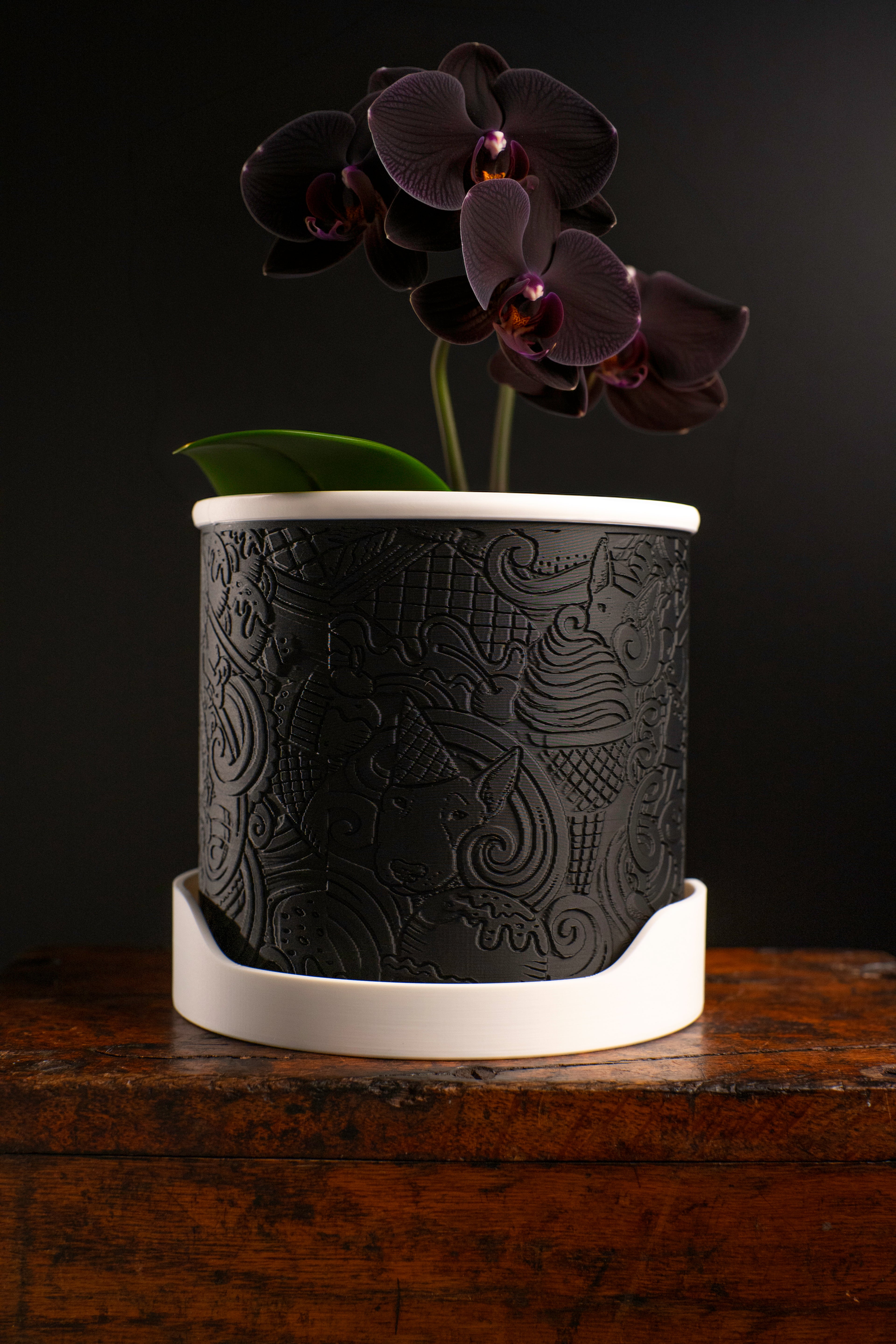 Sundae Dreamer | Bull Terrier 3D art in monochromatic black and white — collectible sculpture