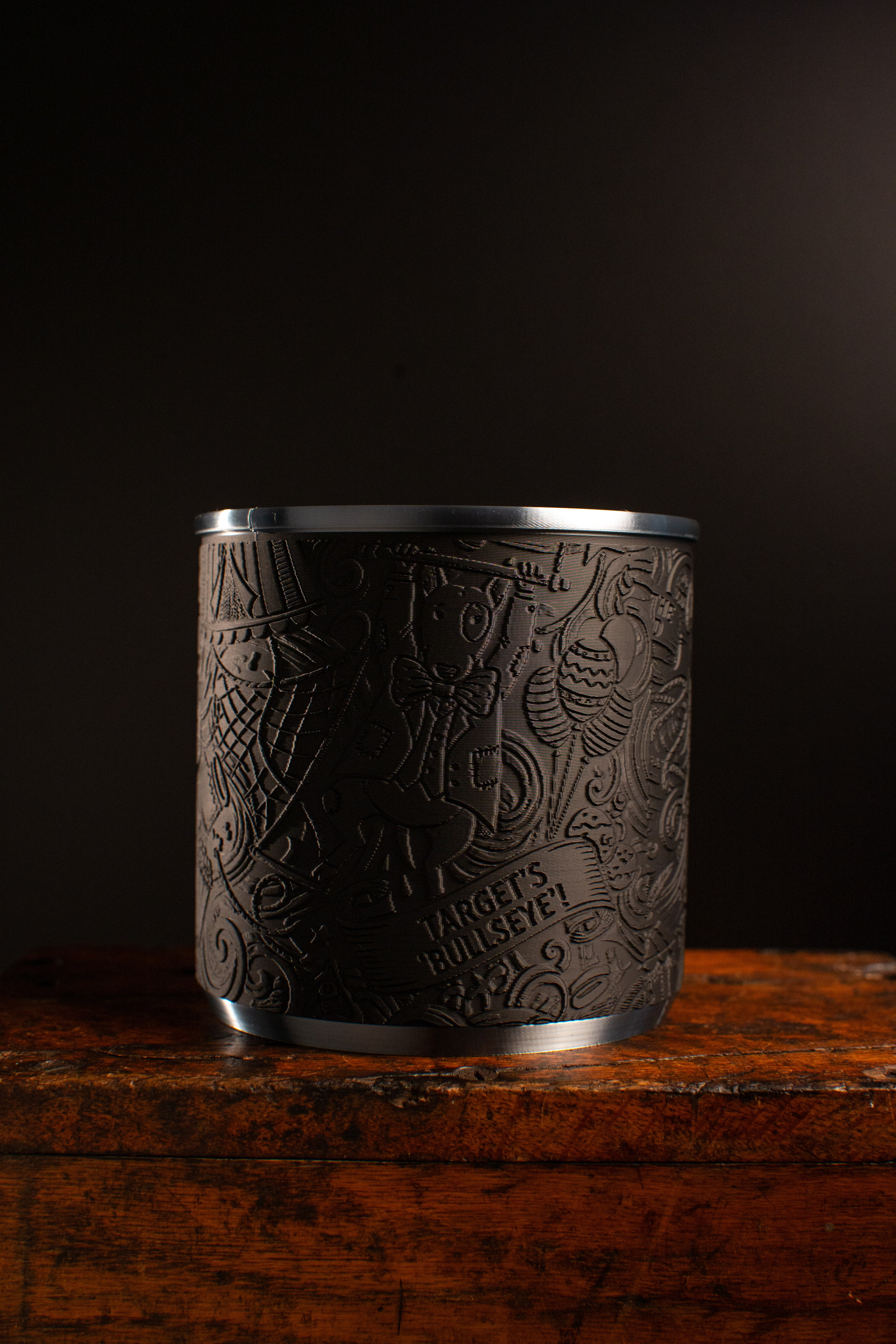 Harlequin's Shadow | Bull Terrier figurine in obsidian matte finish — 3D-printed dog sculpture