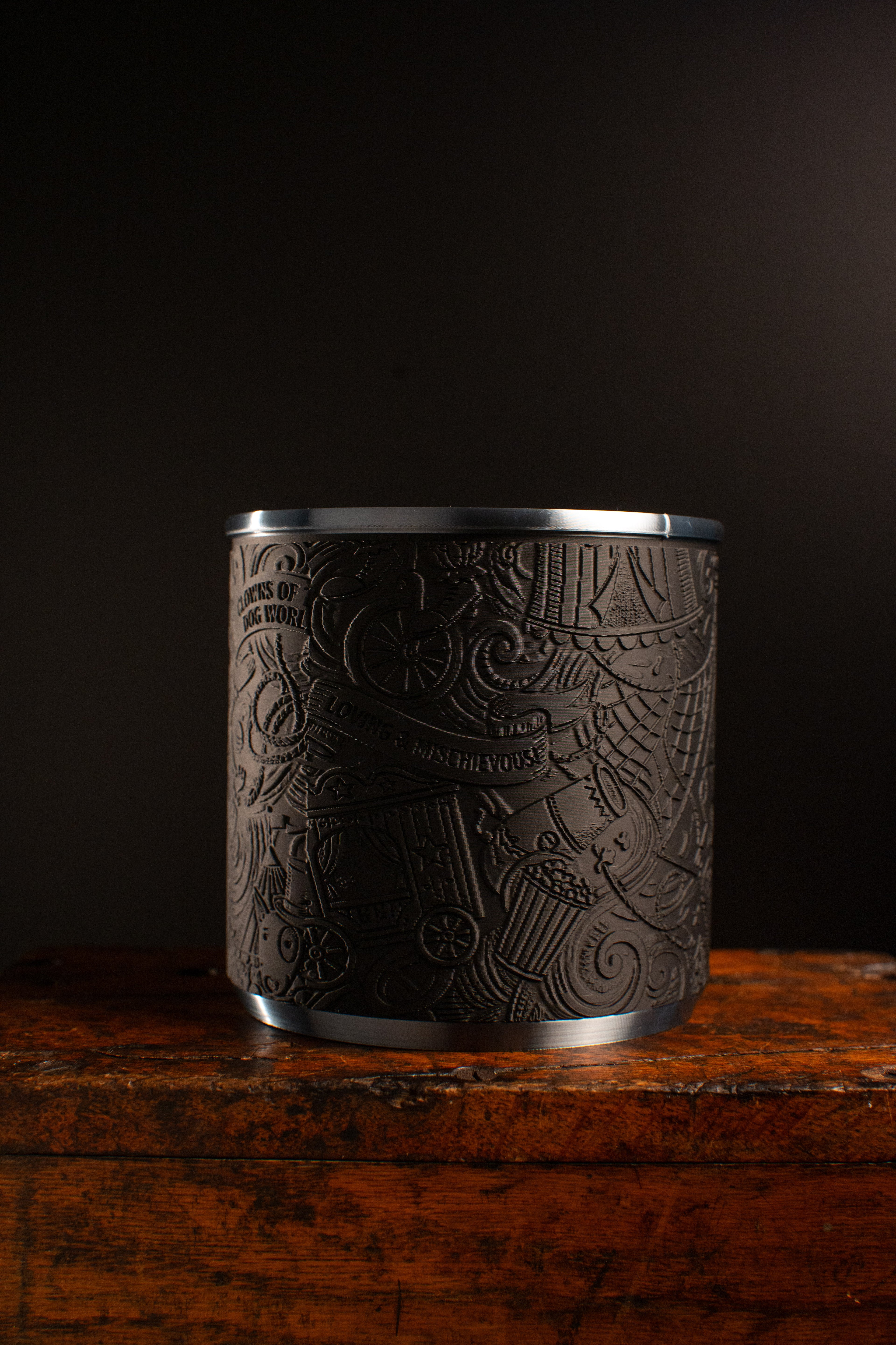 Harlequin's Shadow | Bull Terrier figurine in obsidian matte finish — 3D-printed dog sculpture