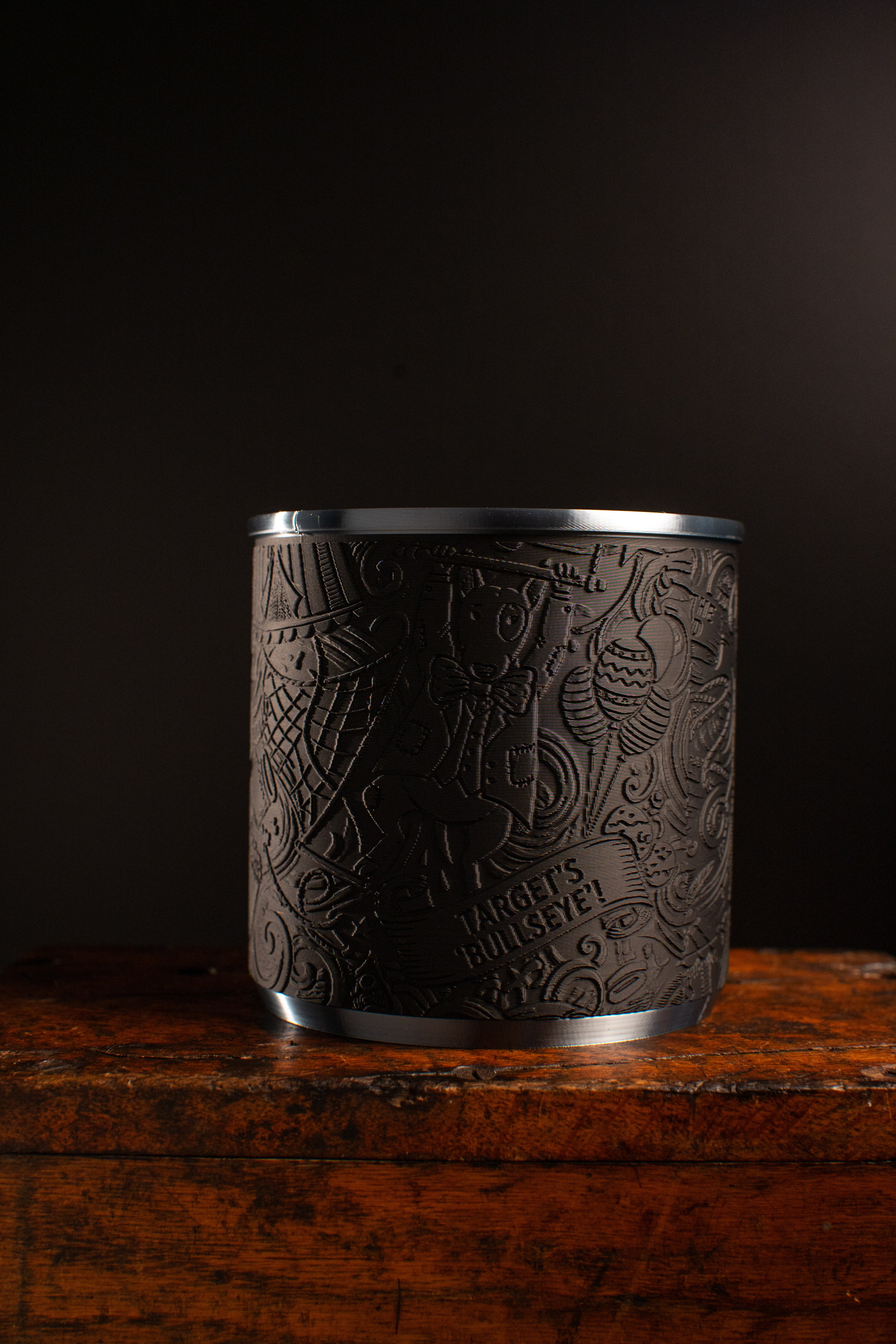 Harlequin's Shadow | Bull Terrier figurine in obsidian matte finish — 3D-printed dog sculpture