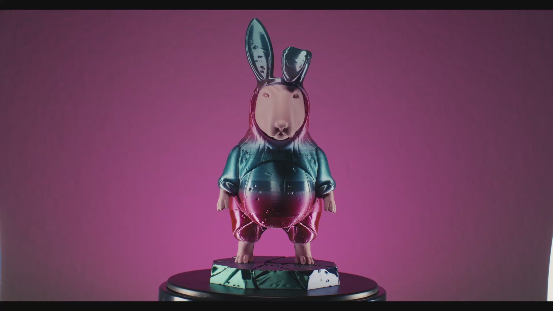 Egg-Head Easter Edition | Bull Terrier in Easter bunny ears — limited edition 3D art collectible